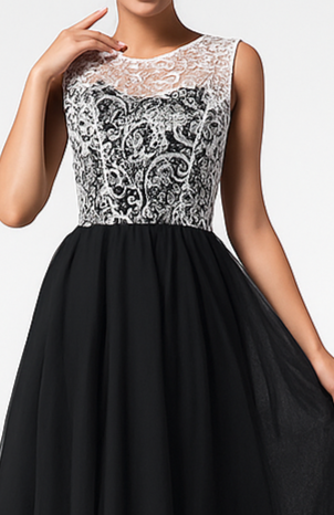 Elegant Women Net Fit & Flare Maxi Dress – Layered Tulle Party & Evening Gown black